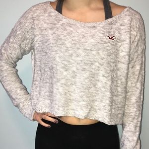 Hollister cropped sweater with lace back
